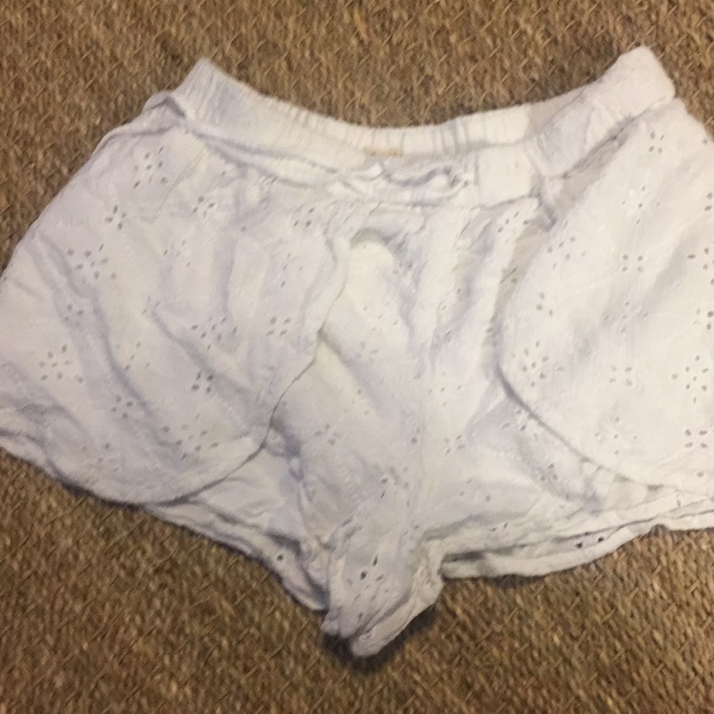 Hollister white eye-lit shorts